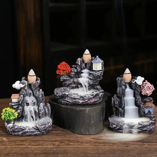 Waterfall backflow incense burner second view – ShowerNest Australia
