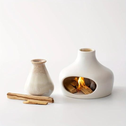 Ceramic fireplace palo santo and sage burner second view – ShowerNest Australia