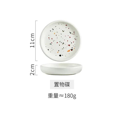 White terrazzo ceramic soap dispenser and bathroom set – soap dish – ShowerNest Australia