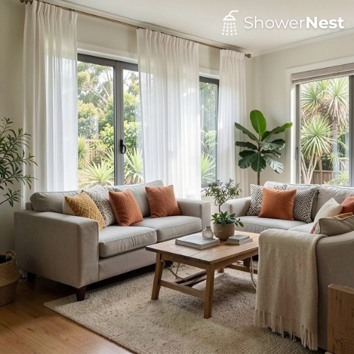 Sheer Curtains for French Windows – Modern White Voile