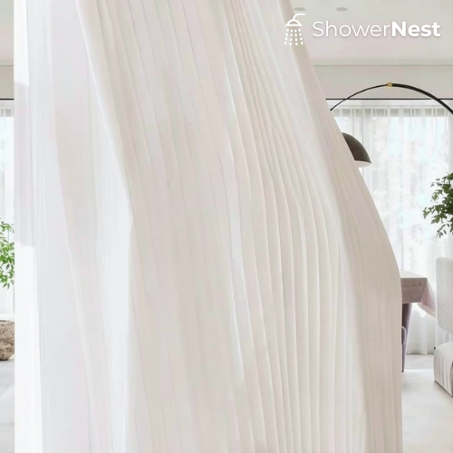 Sheer Curtains for French Windows – Modern White Voile