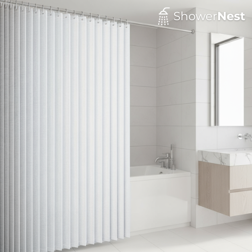 White Pinch Pleat Curtains with Hooks – foldable