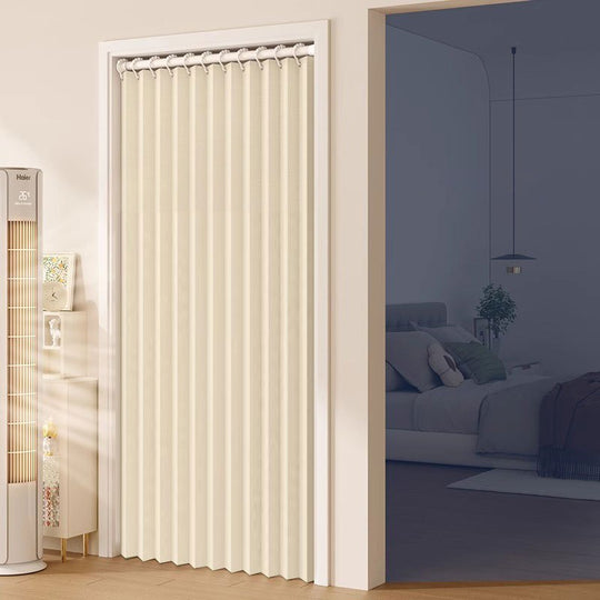 Black Pleated Pinch Curtain - Foldable Curtain