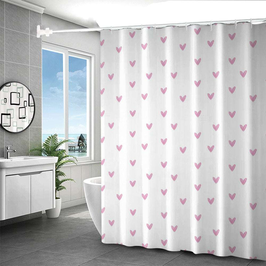 Pink Shower Curtain – Pink Heart Pattern (Valentine’s Edition)