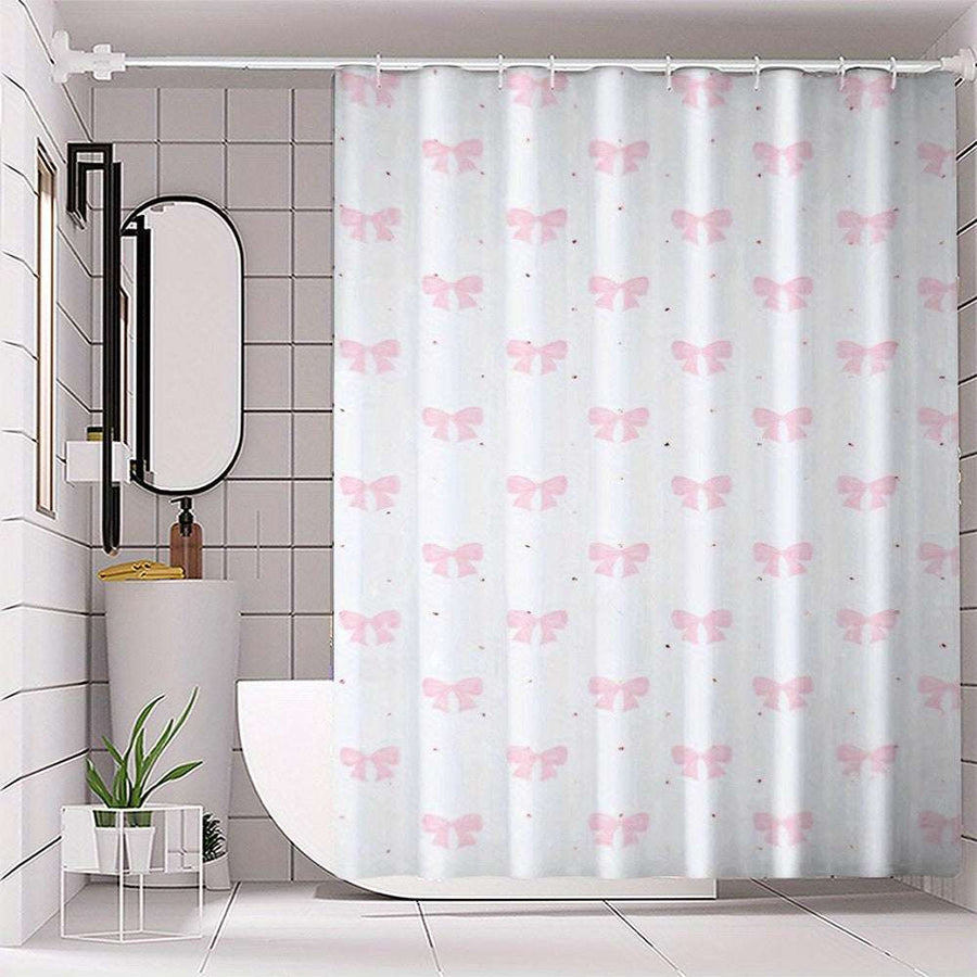Valentine Shower Curtain – White & Pink Romantic Design