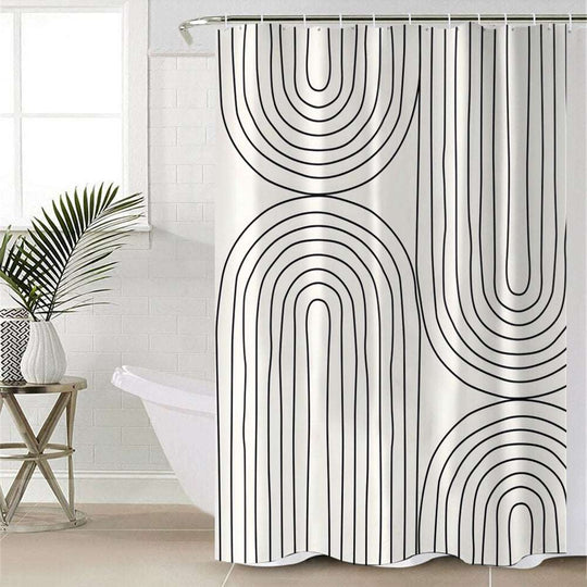 White Modern Shower Curtain – Machine Washable