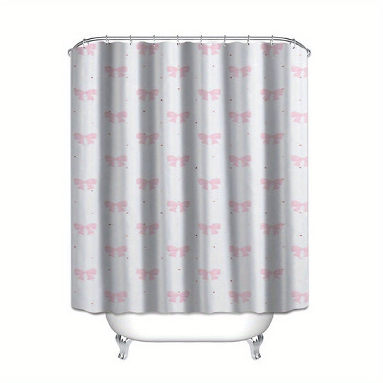 Valentine Shower Curtain – White & Pink Romantic Design