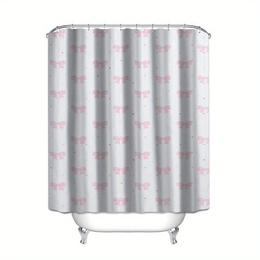 Valentine Shower Curtain – White & Pink Romantic Design