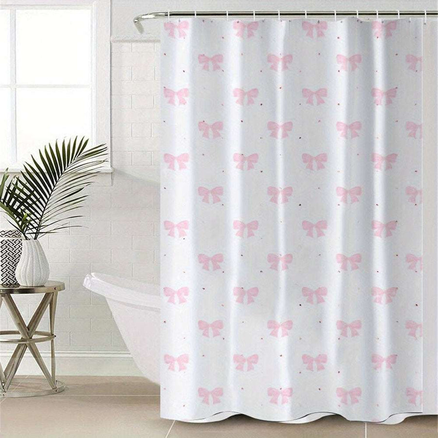 Valentine Shower Curtain – White & Pink Romantic Design