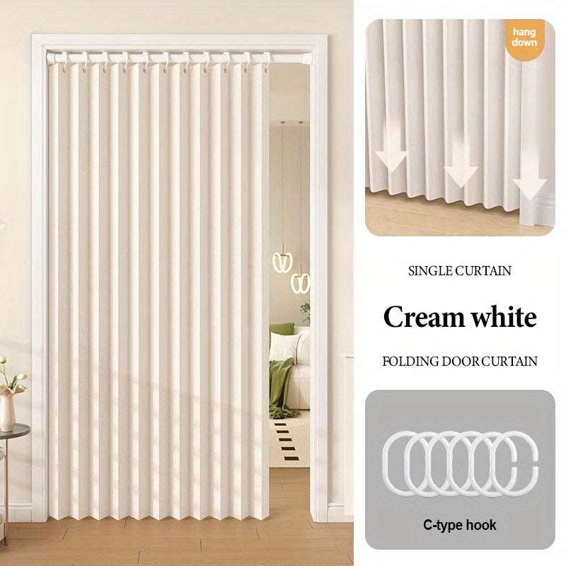 Black Pleated Pinch Curtain - Foldable Curtain