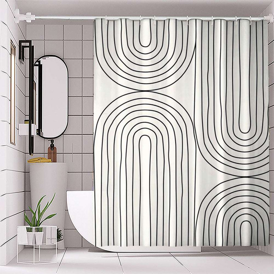 White Modern Shower Curtain – Machine Washable