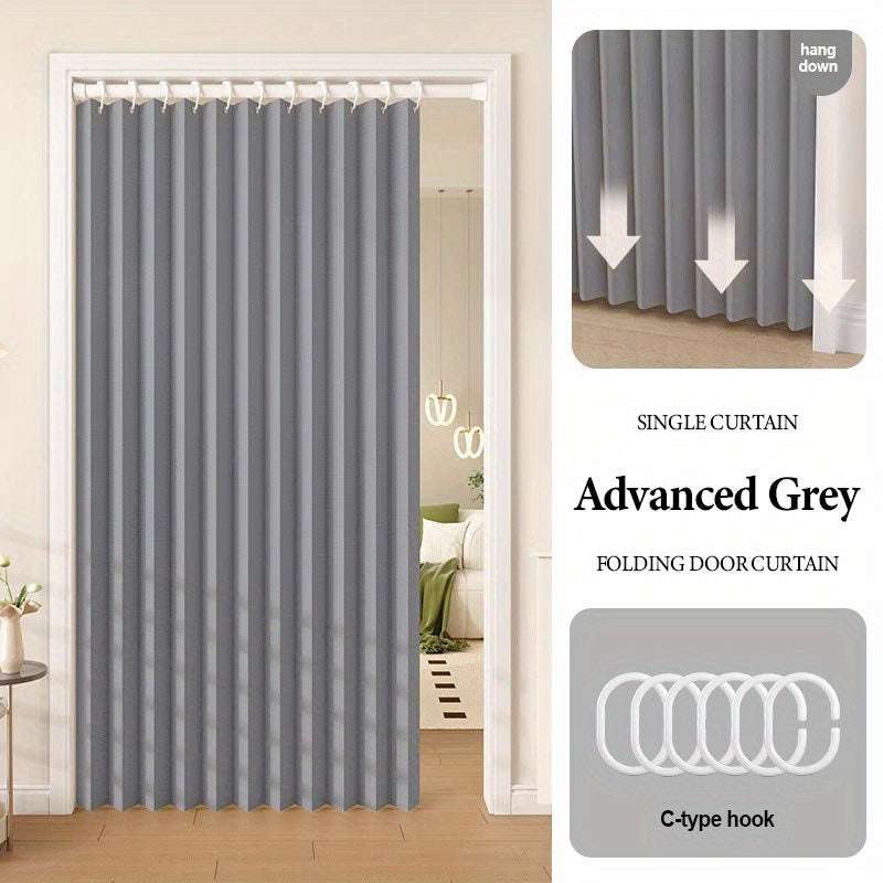 Black Pleated Pinch Curtain - Foldable Curtain