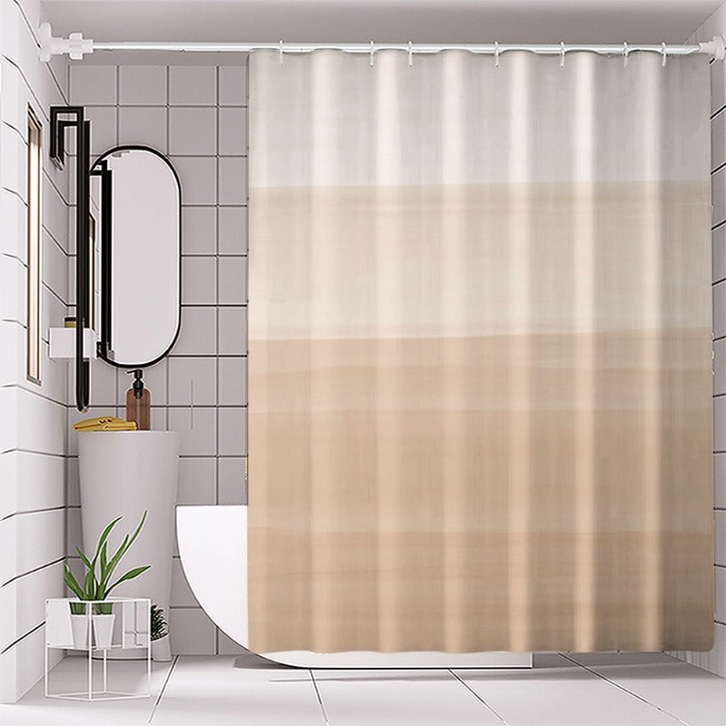 Beige Shower Curtain – Modern Gradient Ombre Design