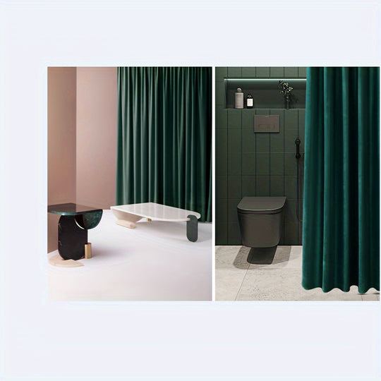 Velvet Green Shower Curtains – Bohemian & Modern Styles