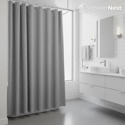 Grey Extra Long Shower Curtain – Up to 300cm