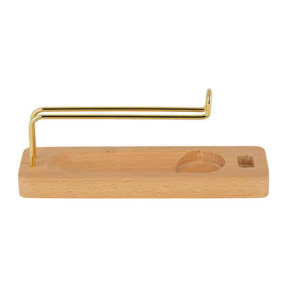 Wooden palo santo and sage holder with brass stand – Low Brass Rest – ShowerNest Australia