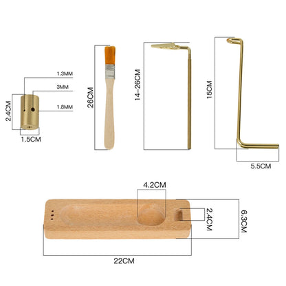 Wooden palo santo and sage holder with brass stand sixth view – ShowerNest Australia