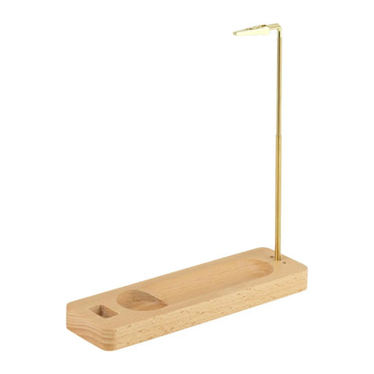 Wooden palo santo and sage holder with brass stand – Tall Brass Stand – ShowerNest Australia