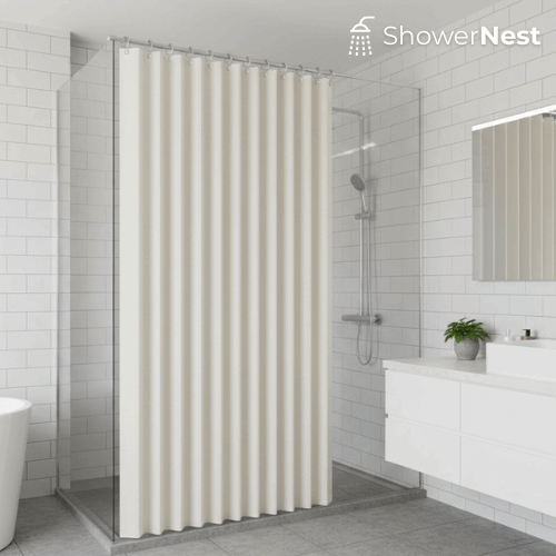 Beige Pleated Pinch Curtain – Foldable Curtain