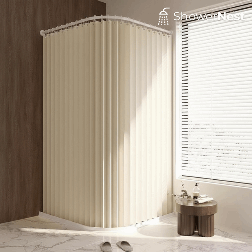 Beige Pleated Pinch Curtain – Foldable Curtain