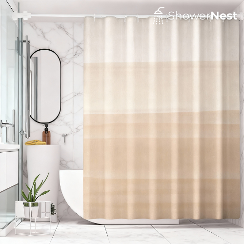 Beige Shower Curtain – Modern Gradient 