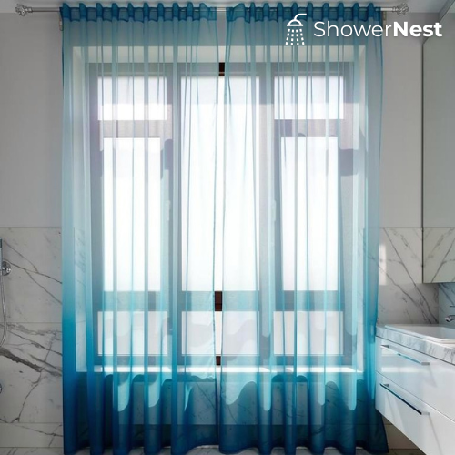 Blue Gradient Sheer Curtain – Modern Voile - 100x150cm to 500x270cm