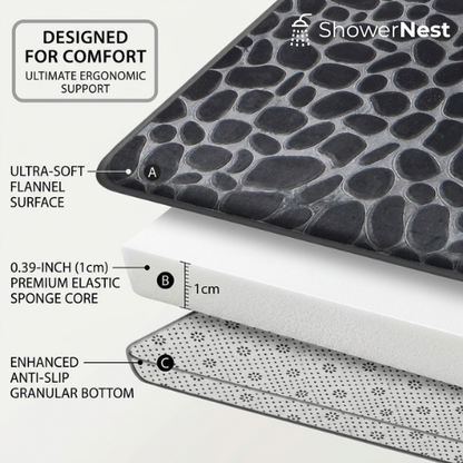 Comfort Stone Bath Pebble Mats Non Slip in a modern luxury Australian bathroom