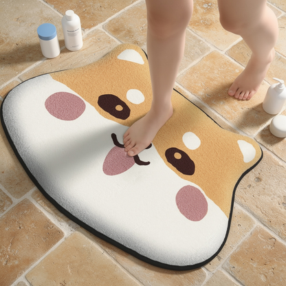 Cute children cartoon animal flannel bath mat with non-slip backing in a bathroom – ShowerNest