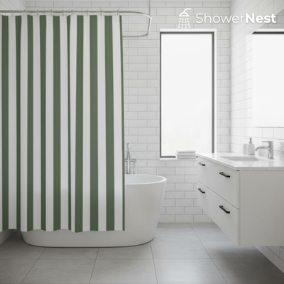 Green Shower Curtain