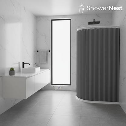 Grey Pinch Pleat Curtains with Hooks – Foldable Curtain