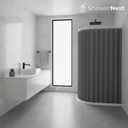 Grey Pinch Pleat Curtains with Hooks – Foldable Curtain