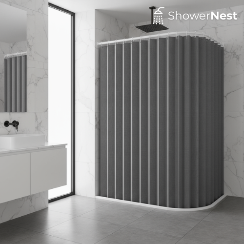 Grey Pinch Pleat Curtains with Hooks – Polyester Curtain