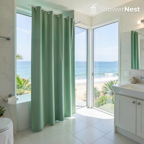 PEVA Green Shower Curtain Waterproof Liner