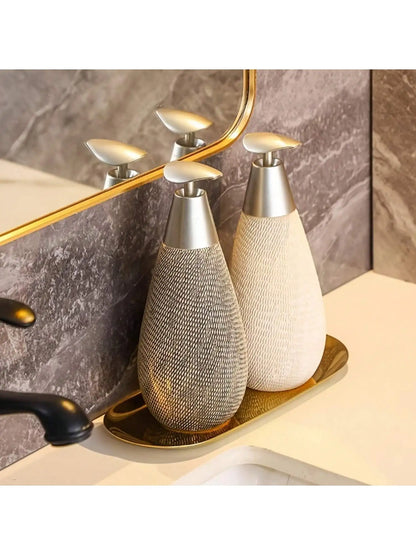 Textured ceramic soap dispenser main photo – ShowerNest Australia