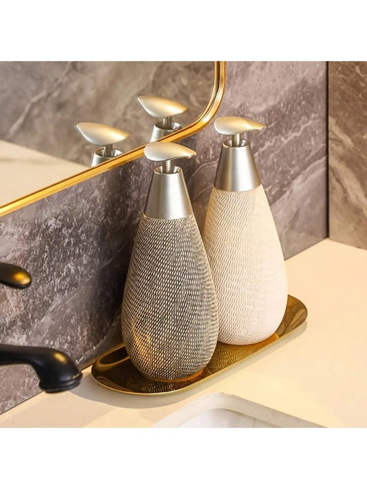 Textured ceramic soap dispenser main photo – ShowerNest Australia