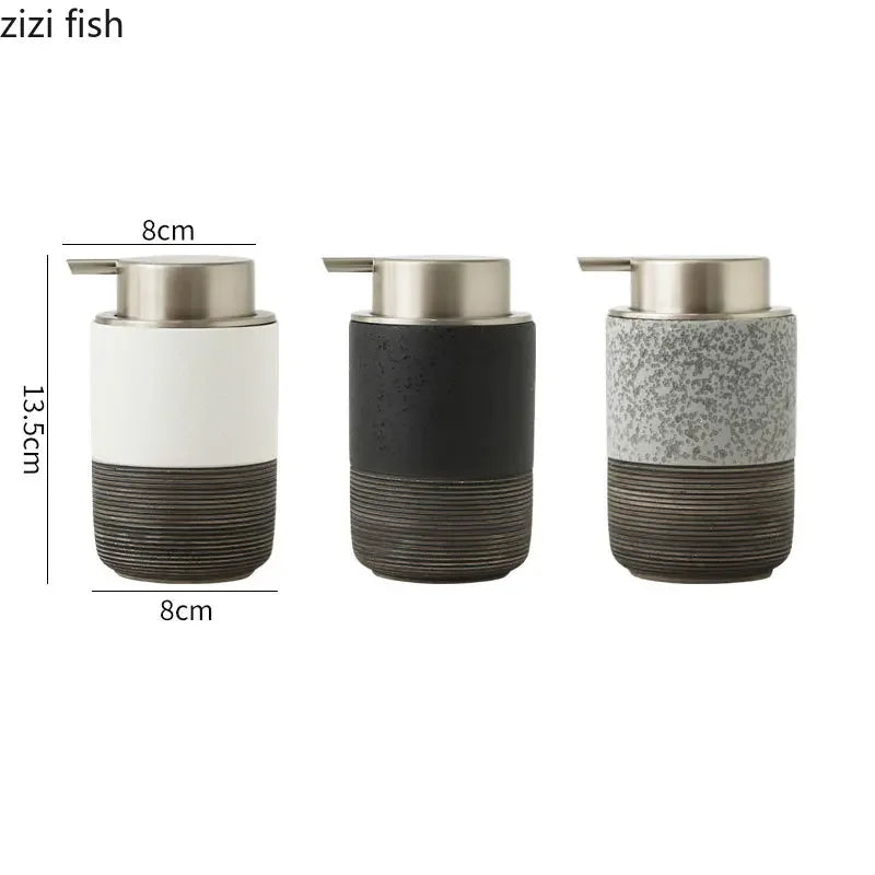 Two-tone ceramic soap dispenser fifth view – ShowerNest Australia
