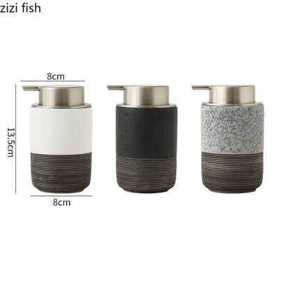 Two-tone ceramic soap dispenser fifth view – ShowerNest Australia