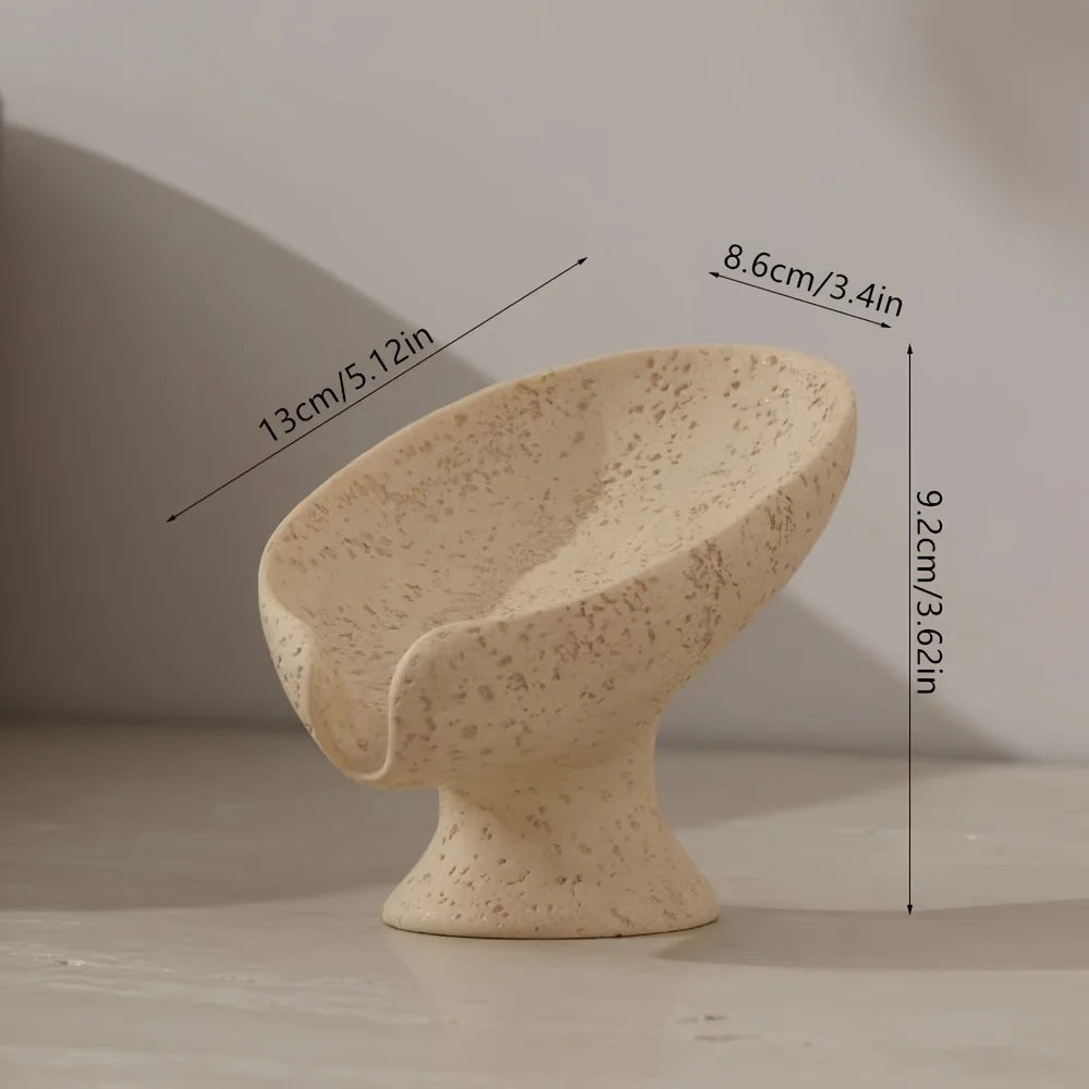 Sand leaf soap dish on a stand