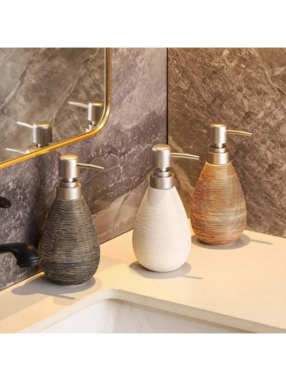 Textured ceramic soap dispenser fifth view – ShowerNest Australia