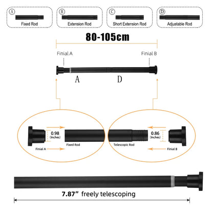 Black or white shower curtain rod, no-drill tension pole - view 10