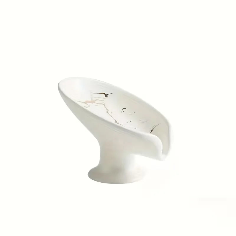 Self-draining waterfall ceramic soap dish – White Marble – ShowerNest Australia