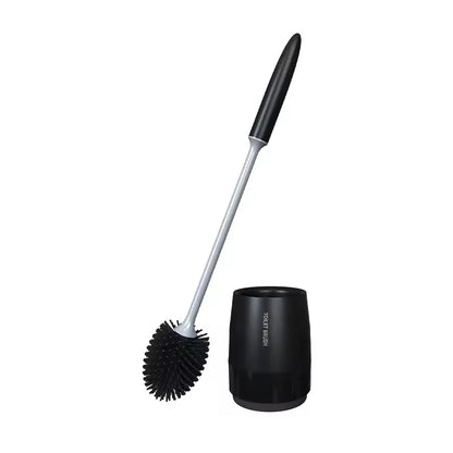 Silicone Toilet Brush & Holder Set – Olive Shape, White or Black