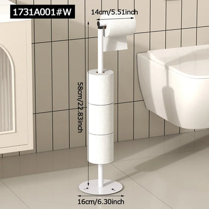 Toilet Paper Stand with Shelf & Brush Holder – Black or White