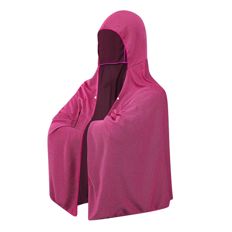 Pink cooling mesh hooded towel poncho – ShowerNest Australia
