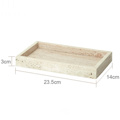 Natural travertine bathroom accessories – vanity tray 23.5 x 14 cm – ShowerNest Australia