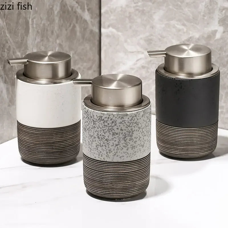 Two-tone ceramic soap dispenser main photo – ShowerNest Australia