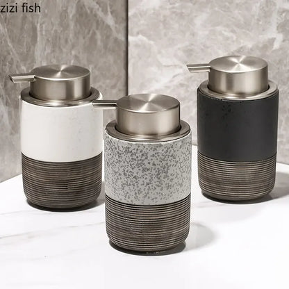 Two-tone ceramic soap dispenser main photo – ShowerNest Australia