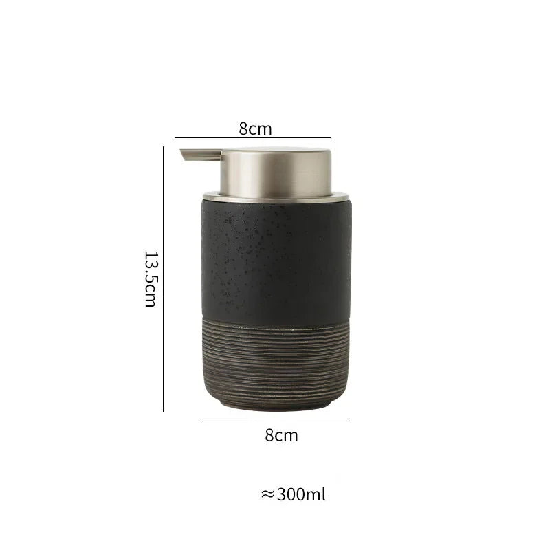 Two-tone ceramic soap dispenser – lotion pump, charcoal – ShowerNest Australia