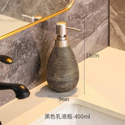 Textured ceramic soap dispenser – short, black – ShowerNest Australia