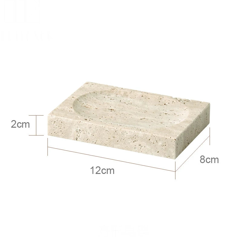 Natural travertine bathroom accessories – rectangle soap dish – ShowerNest Australia